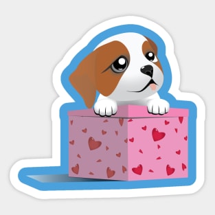 Puppy Love Valentine Sticker